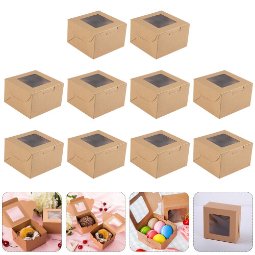 10 kraftpapier-boxen mit für cake, eigelb-puff, dessert 2