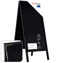Waterproof Pavement Sign with Varnished Black Frame 150x61cm, Sidewalk Advertising Board Chalkboard A-Frame