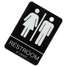 Signalétique Toilette En Acrylique Noire Pour Usage Universel