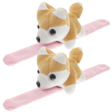 2Pcs Plush Yellow Animal Slap Bracelets Party Favors Snap Bands