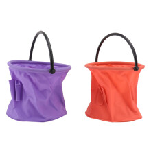 2 faltbarer farbstift-wascheimer, pinselreinigung, orange, lila