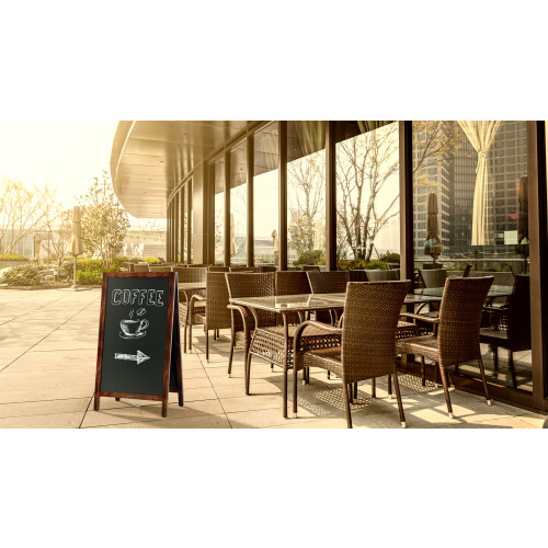 Waterproof Chalkboard Pavement Sign 78x44 cm - CLASSIC BROWN Frame 1