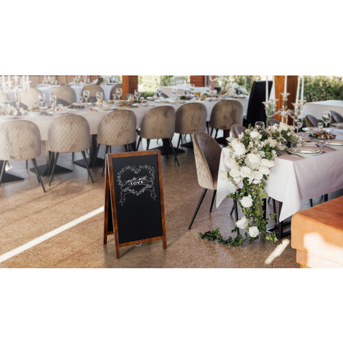 Waterproof Chalkboard Pavement Sign 78x44 cm - CLASSIC BROWN Frame 2