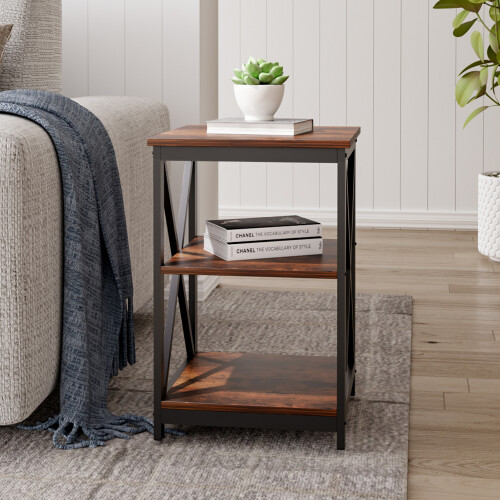 Living And Home Vintage Wooden Side Table 1