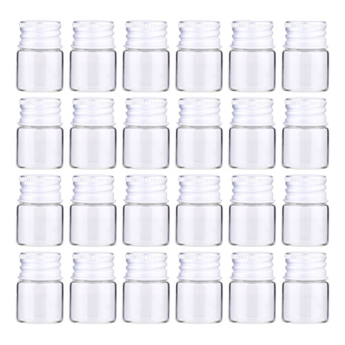 25Stk 5Ml Glasflaschen Mit Aluminiumverschluss Transparent