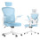 (Blue)Ergonomic Office Chair with Adjustable Headrest,Mesh Back 1