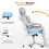 (Blue)Ergonomic Office Chair with Adjustable Headrest,Mesh Back 3