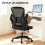 (Black)Office Chair Adjustable Lumbar Support Mesh 6