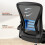 (Black)Office Chair Adjustable Lumbar Support Mesh 7