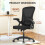 (Black)Office Chair Adjustable Lumbar Support Mesh 8