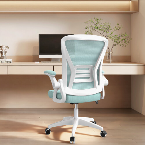 (Green)Office Chair Adjustable Lumbar Support Mesh