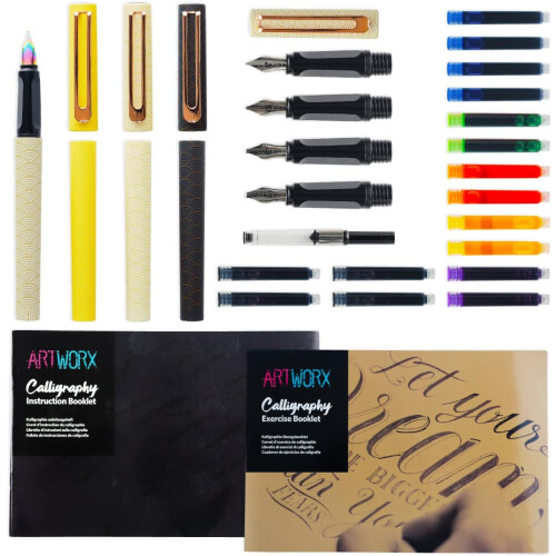 Artworx Calligraphy Pen Set - With Guide Book and Practice Paper 2
