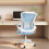 (Blue)Ergonomic Mesh Office Chair with Adjustable Headrest,Arms 1