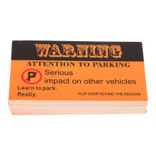 100 stuks slecht parkeren waarschuwingskaarten papier