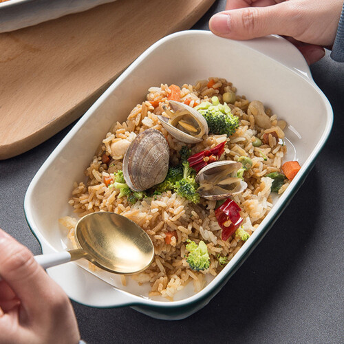 Plat À Four Céramique Vert Poignées Antidérapantes 1
