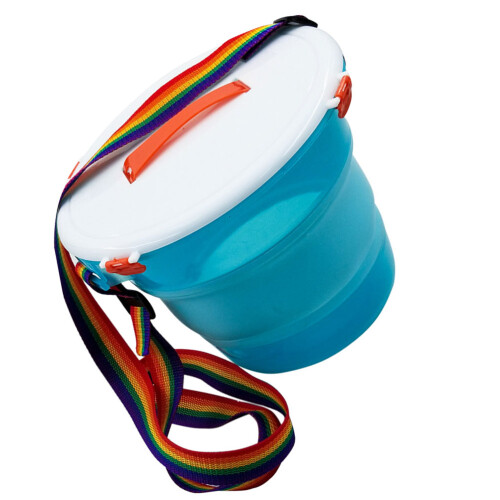 Durable Foldable Fishing Bucket Blue Silicone Fish Container