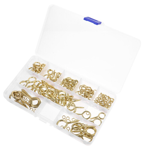 Screw Hook Golden 90pcs 1.2x0.6in