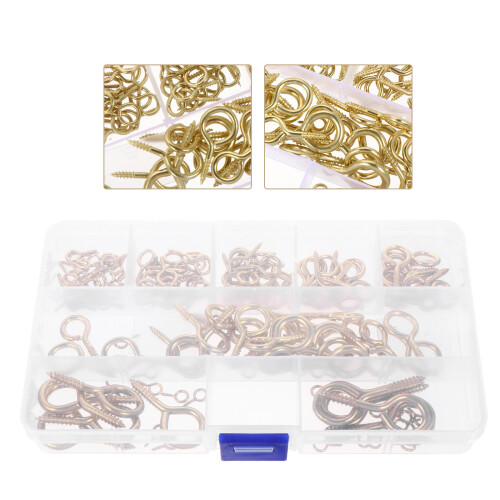 Screw Hook Golden 90pcs 1.2x0.6in 2