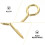 Screw Hook Golden 90pcs 1.2x0.6in 11