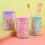 2St Stationery Holder Roze Acryl Met Ontwerp 2