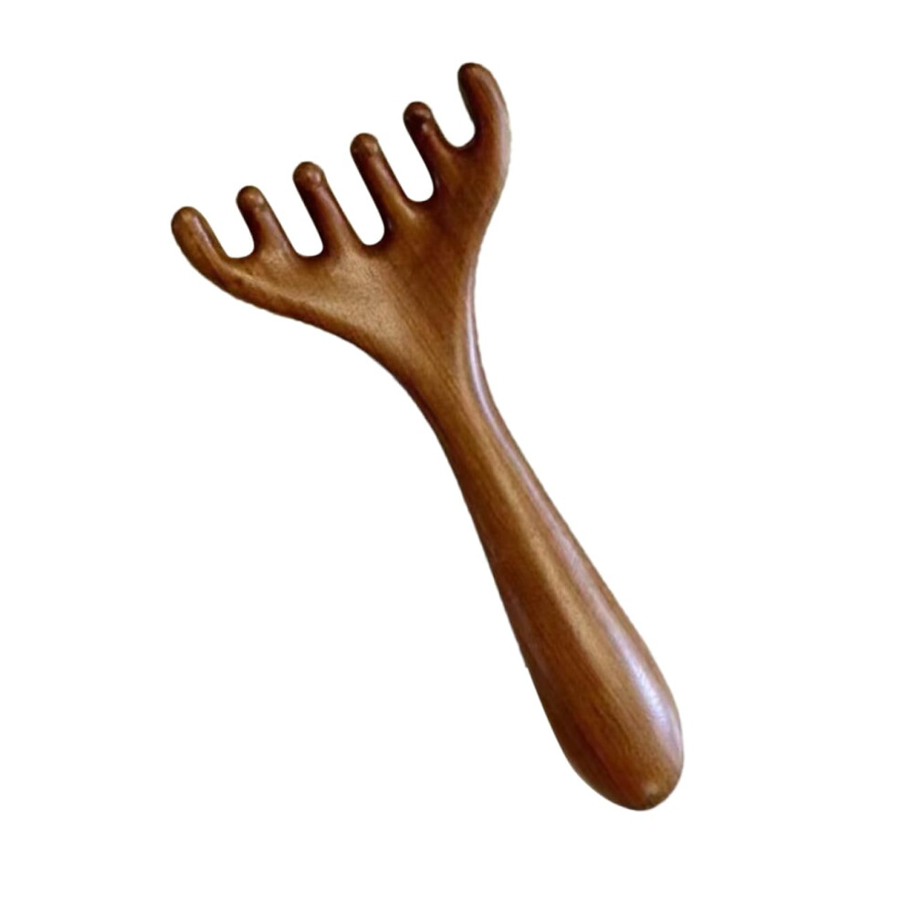 Handheld Wooden Massage Comb Wide Tooth Scalp Tool For Acupoint Gua Sha Meridian Relief Portable Design Neck Back