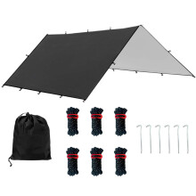 Camping Tarp Model C Lightweight Waterproof Polyester Shelter For Outdoor Use Multipurpose Cover For Camping And Hiking