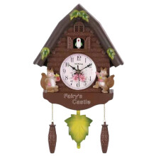 Cuckoo Clock 16.5 x 10.2 Inches With Singing Bird Leaf Pendulum And Adjustable-Volume Wall Clock