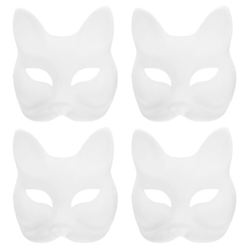 4 papier-blattmasken, handbemalt, diy-party-accessoires