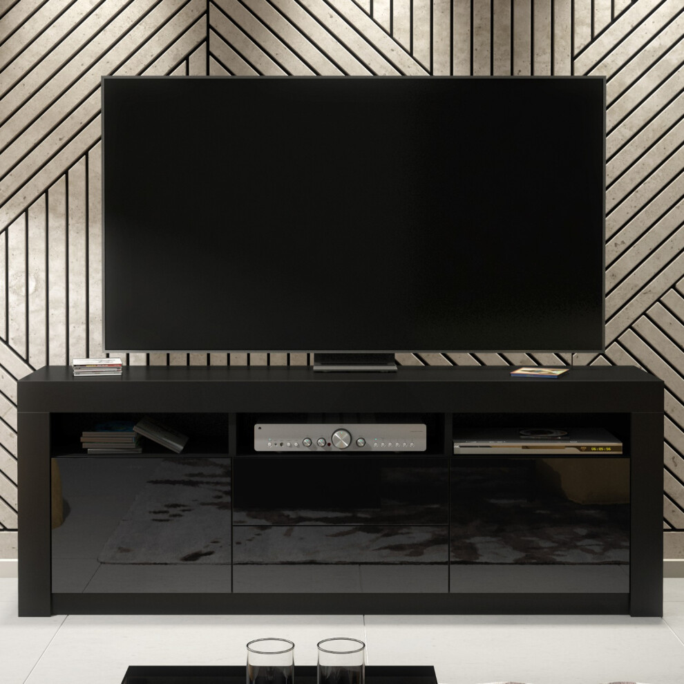 Creative Furniture Tv Unit 160Cm - Black Gloss Doors