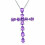 18K White Gold Plated Amethyst Cross Necklace 1