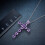 18K White Gold Plated Amethyst Cross Necklace 4
