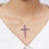 18K White Gold Plated Amethyst Cross Necklace 6