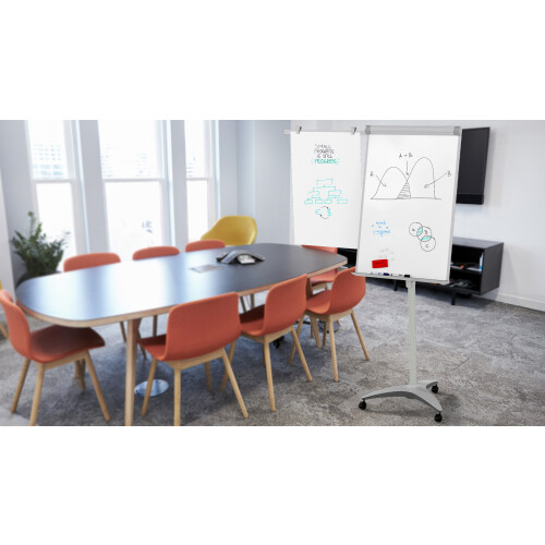 EXCLUSIVE mobile flipchart whiteboard dry erase magnetic surface 100x70 cm with shoulders 2