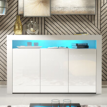 Aether 155cm Sideboard LED - White Gloss Doors