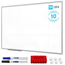 Magnetic Dry-Wipe Whiteboard 120x80 cm in Aluminium Frame + Accessory Set - TM IDEA Flex Series