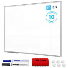 Magnetic Dry-Wipe Whiteboard 120x90 cm in Aluminium Frame + Accessory Set - TM IDEA Flex Series