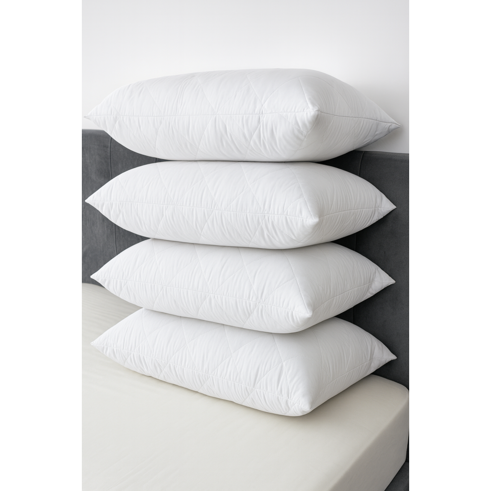 Arlinens (Pack Of 4) Super Soft Hollow Fiber Filled Quilted Pillows Anti Allergenic Standard Size In Pack Of 1, 2 & 4
