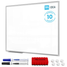 Magnetic Dry-Wipe Whiteboard 100x80 cm in Aluminium Frame + Accessory Set - TM IDEA Flex Series