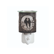 Aroma Electric Wax Melt Burner Plug In - Black & Gold Doves