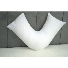 (White) V Shaped Pillowcase 100% Brushed Cotton Flannel V Case Warm Cosy Back Neck & Pregnancy Support in 74 x 34cm