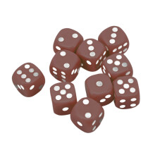 30 Stück 16 mm braunes Plastik-Würfel-Set für Brettspiele & Mathematikunterricht