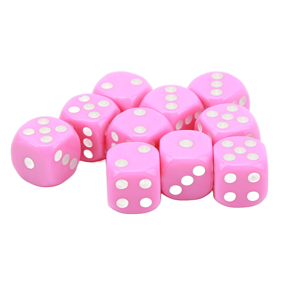 30Pcs 16Mm Plastic Dice Set For Board & Math Games Pink