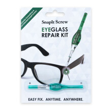 SnapIt Screw DIY Eyeglass Repair Kit Quick Fix for Loose or Lost Frame Screws with 5 Screw Sizes & Double-Ended Pocket Screwdriver Green