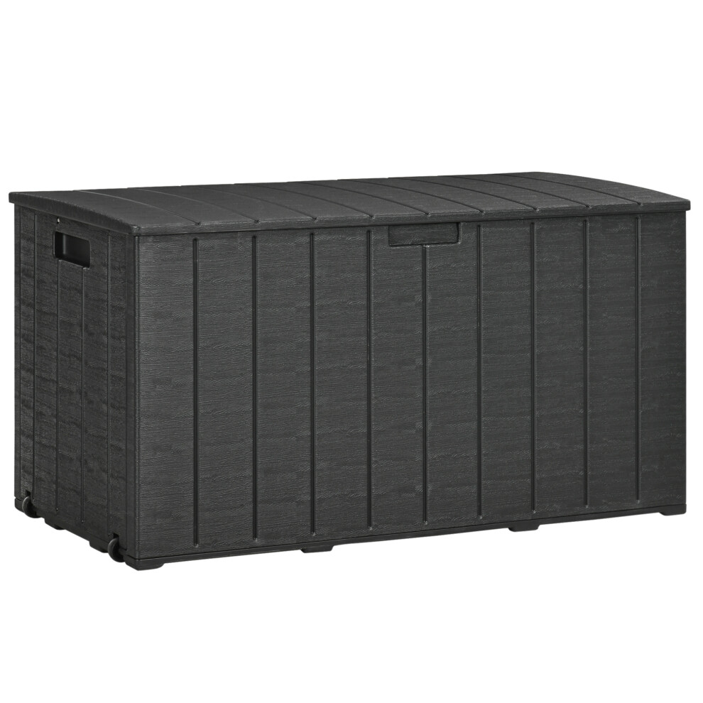 Outdoor Garden Storage Box 336L Waterproof Double Wall Plastic Chest with Wheels & Handles Extra Large Black Storage Solution-image-OPC-PKZGJ9J-NEW