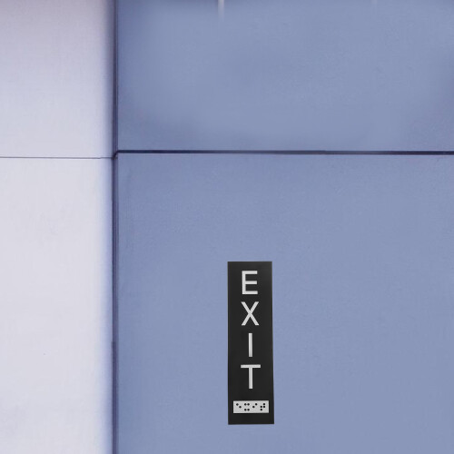 zelfklevend nooduitgangsbord voor openbare ruimtes, ADA-conform met braille 2