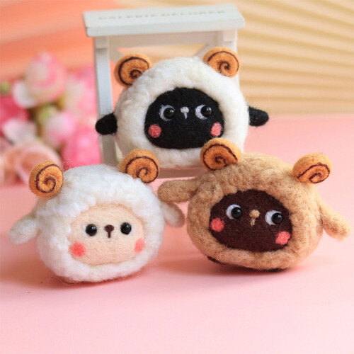 1 Set Handgemaakte Wollen Schaap Diy Decoratie 2