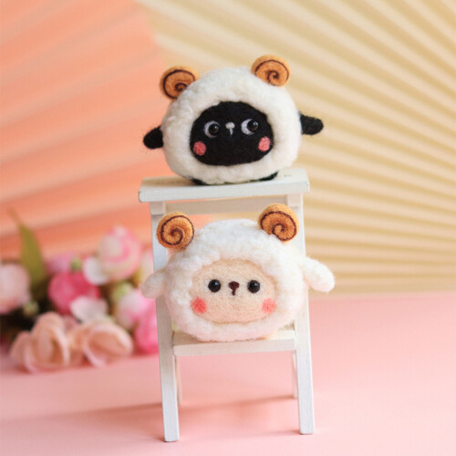 1 Set Handgemaakte Wollen Schaap Diy Decoratie 1