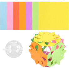 papierknipselkit met vouwbladen, knippenscharen en uitkniptsponsels
