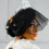 1Stk Schwarzer Bridal Veil Netzstoff Haarschmuck 3