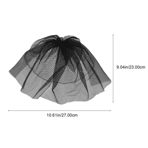 1Stk Schwarzer Bridal Veil Netzstoff Haarschmuck 1